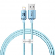 Baseus Crystal Shine USB-A to Lightning Cable 12W (CAJY001103) - USB-A към Lightning кабел за Apple устройства с Lightning порт (120 см) (син)