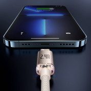 Baseus Crystal Shine USB-A to Lightning Cable 12W (CAJY001104) - USB-A към Lightning кабел за Apple устройства с Lightning порт (120 см) (розов) 7