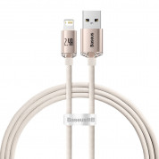 Baseus Crystal Shine USB-A to Lightning Cable 12W (CAJY001104) - USB-A към Lightning кабел за Apple устройства с Lightning порт (120 см) (розов)