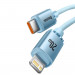 Baseus Crystal Shine USB-C to Lightning Cable PD 20W (CAJY001303) - USB-C към Lightning кабел за Apple устройства с Lightning порт (120 см) (син) 2
