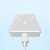 Baseus Magnetic Mini Wireless Charging Power Bank 10000 mAh 20W (PPCX030001) - преносима външна батерия с USB-C порт и безжично зареждане с MagSafe (бял) 10