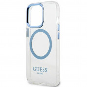 Guess Metal Outline MagSafe Compatible Case for iPhone 13 Pro (blue) 4