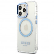 Guess Metal Outline MagSafe Compatible Case for iPhone 13 Pro (blue)