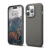 Elago Pebble Case - удароустойчив силиконов (TPU) калъф за iPhone 14 Pro (тъмносив)