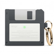 Elago AirPods 3 Floppy Disk Case - силиконов калъф с карабинер за Apple AirPods 3 (тъмносив)