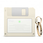 Elago AirPods 3 Floppy Disk Case - силиконов калъф с карабинер за Apple AirPods 3 (бежов)