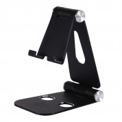 Universal Foldable Phone Stand - сгъваема алуминиева поставка за мобилни телефони и таблети до 8.5 инча (черен)