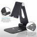 Universal Foldable Phone Stand - сгъваема алуминиева поставка за мобилни телефони и таблети до 8.5 инча (черен) 2
