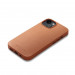 Mujjo Full Leather MagSafe Case - премиум кожен (естествена кожа) кейс с MagSafe за iPhone 15, iPhone 14, iPhone 13 (кафяв) 5