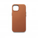 Mujjo Full Leather MagSafe Case - премиум кожен (естествена кожа) кейс с MagSafe за iPhone 15, iPhone 14, iPhone 13 (кафяв) 3
