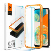 Spigen Glass.Tr Align Master Tempered Glass 2 Pack - 2 броя калени стъклени защитни покрития за дисплея на Samsung Galaxy A23 4G, Galaxy A23 5G (прозрачен)