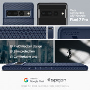 Spigen Liquid Air Case - силиконов (TPU) калъф с висока степен на защита за Google Pixel 7 Pro (син) 12