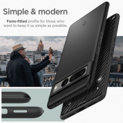 Spigen Thin Fit Case - качествен тънък матиран кейс за Google Pixel 7 Pro (черен) 12