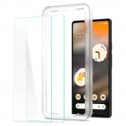 Spigen Glass.Tr Align Master Tempered Glass 2 Pack - 2 броя калени стъклени защитни покрития за дисплея на Google Pixel 6A (прозрачен) 1