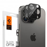 Spigen Optik Pro tR Ez Fit Lens Protector - комплект 2 броя предпазни стъклени протектора за камерата на iPhone 15 Pro, iPhone 15 Pro Max, iPhone 14 Pro, iPhone 14 Pro Max (черен)