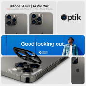 Spigen Optik Pro tR Ez Fit Lens Protector - комплект 2 броя предпазни стъклени протектора за камерата на iPhone 15 Pro, iPhone 15 Pro Max, iPhone 14 Pro, iPhone 14 Pro Max (черен) 9