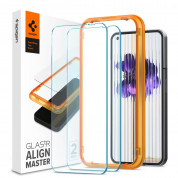 Spigen Glass.Tr Align Master Tempered Glass 2 Pack - 2 броя калени стъклени защитни покрития за дисплея на Nothing Phone 1 (прозрачен)