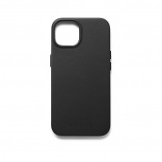 Mujjo Full Leather MagSafe Case - премиум кожен (естествена кожа) кейс с MagSafe за iPhone 15, iPhone 14, iPhone 13 (черен)