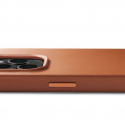 Mujjo Full Leather MagSafe Case - премиум кожен (естествена кожа) кейс с MagSafe за iPhone 14 Pro (кафяв) 6