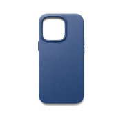 Mujjo Full Leather MagSafe Case - премиум кожен (естествена кожа) кейс с MagSafe за iPhone 14 Pro (син)