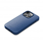 Mujjo Full Leather MagSafe Case - премиум кожен (естествена кожа) кейс с MagSafe за iPhone 14 Pro (син) 3