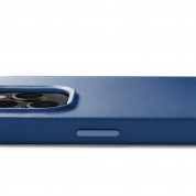 Mujjo Full Leather MagSafe Case - премиум кожен (естествена кожа) кейс с MagSafe за iPhone 14 Pro (син) 7