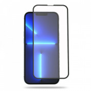 Premium Full Glue 5D Tempered Glass - обхващащо и ръбовете стъклено защитно покритие за дисплея на iPhone 13, iPhone 13 Pro (черен)