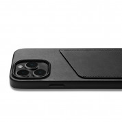 Mujjo Leather Wallet  Case - премиум кожен (естествена кожа) кейс с джоб за кредитна карта за iPhone 14 Pro (черен) 4