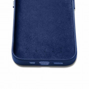 Mujjo Leather Wallet  Case - премиум кожен (естествена кожа) кейс с джоб за кредитна карта за iPhone 14 Pro (син) 10