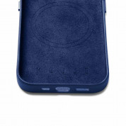 Mujjo Full Leather MagSafe Case - премиум кожен (естествена кожа) кейс с MagSafe за iPhone 14 ProMax (син) 9