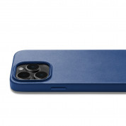 Mujjo Full Leather MagSafe Case - премиум кожен (естествена кожа) кейс с MagSafe за iPhone 14 ProMax (син) 3