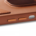 Mujjo Leather Wallet Case - премиум кожен (естествена кожа) кейс с джоб за кредитна карта за iPhone 14 Pro Max (кафяв) 7