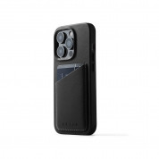 Mujjo Leather Wallet  Case - премиум кожен (естествена кожа) кейс с джоб за кредитна карта за iPhone 14 Pro Max (черен)