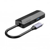 Orico USB-C 4-in-1 Hub - мултифункционален хъб за свързване на допълнителна периферия за устройства с USB-C (тъмносив)