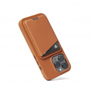 Mujjo MagWallet Leather Card Holder with MagSafe - кожен портфейл (джоб) за прикрепяне към iPhone с MagSafe (кафяв) 9