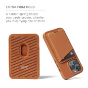 Mujjo MagWallet Leather Card Holder with MagSafe - кожен портфейл (джоб) за прикрепяне към iPhone с MagSafe (кафяв) 12