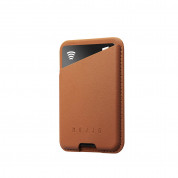 Mujjo MagWallet Leather Card Holder with MagSafe - кожен портфейл (джоб) за прикрепяне към iPhone с MagSafe (кафяв)
