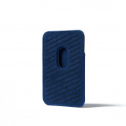 Mujjo MagWallet Leather Card Holder with MagSafe - кожен портфейл (джоб) за прикрепяне към iPhone с MagSafe (син) 4