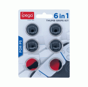 iPega P5006 Silicone Thumb Caps for PS5 - комплект силиконови капачки/бутони за DualSense PS5 контролер (6 броя) (черен-червен) 4
