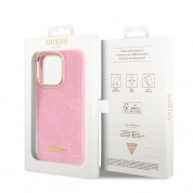 Guess PU Croco with Metal Camera Outline Case for iPhone 14 Pro Max (pink) 4