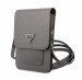 Guess Saffiano Triangle Logo Phone Bag - кожена чанта (портфейл) с презрамка (сив) 2