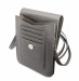 Guess Saffiano Triangle Logo Phone Bag - кожена чанта (портфейл) с презрамка (сив) 5