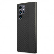 AMG Carbon Effect Leather Case - дизайнерски кожен кейс с висока защита за Samsung Galaxy S22 Ultra (черен) 1