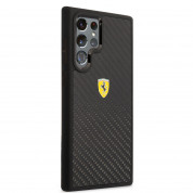 Ferrari Real Carbon Hard Case - хибриден удароустойчив кейс с карбоново покритие за Samsung Galaxy S22 Ultra (черен) 2