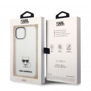 Karl Lagerfeld Choupette Logo Case - дизайнерски кейс с висока защита за iPhone 14 (прозрачен) 5
