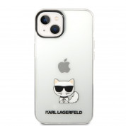 Karl Lagerfeld Choupette Logo Case - дизайнерски кейс с висока защита за iPhone 14 (прозрачен) 2