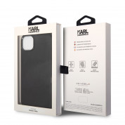 Karl Lagerfeld Leather Perforated Logo - дизайнерски кожен кейс за iPhone 14 Plus (черен) 5