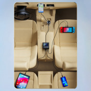 Acefast B8 Car Charger 90W - зарядно за кола с 3xUSB-A и USB-C изходи с технология за бързо зареждане, извод за запалка и дисплей (черен) 6