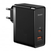 Baseus GaN 5 Pro Charger 100W (CCGP090201) - захранване за ел. мрежа за лаптопи, смартфони и таблети с USB-A и USB-C изходи с технология за бързо зареждане и USB-C кабел (черен)