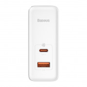 Baseus GaN 5 Pro Charger 100W (CCGP090202) - захранване за ел. мрежа за лаптопи, смартфони и таблети с USB-A и USB-C изходи с технология за бързо зареждане и USB-C кабел (бял) 3